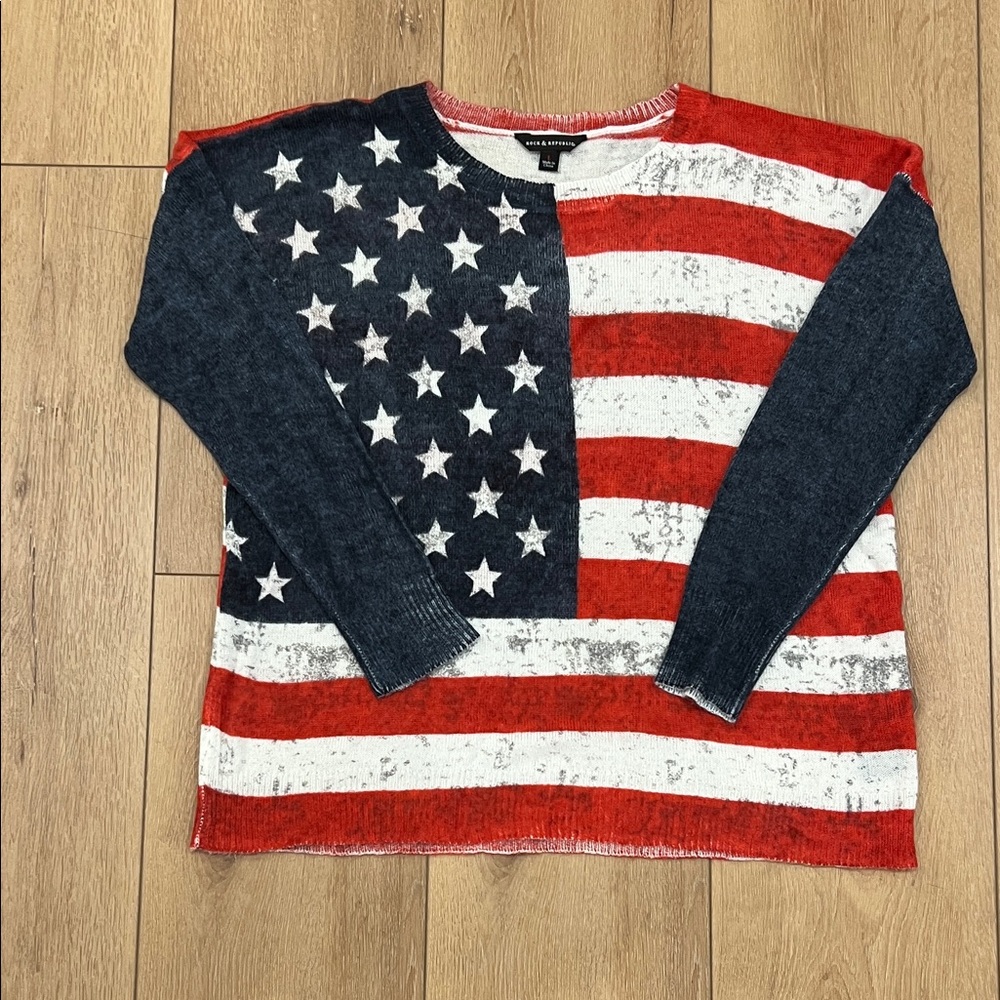 Rock & Republic Patriotic American Flag Sweater